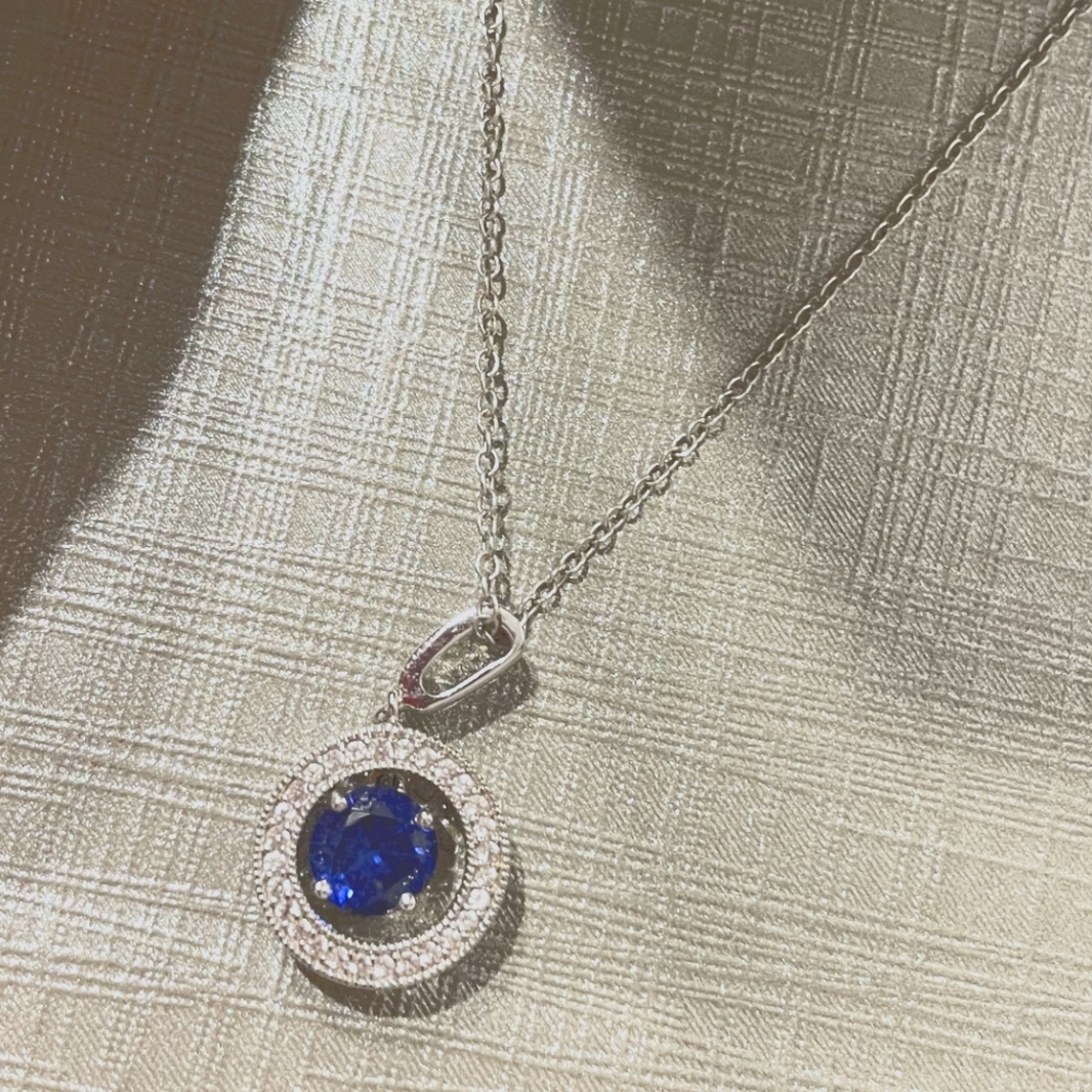 Sapphire and Diamond earrings and necklace